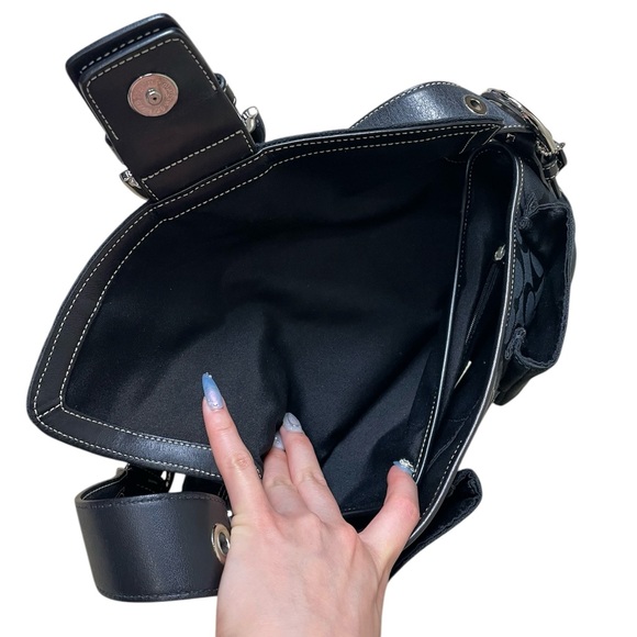 Vintage Black Coach Y2K Braided Soho Pochette Baguette Shoulder Mini-Bag Purse - Picture 10 of 12